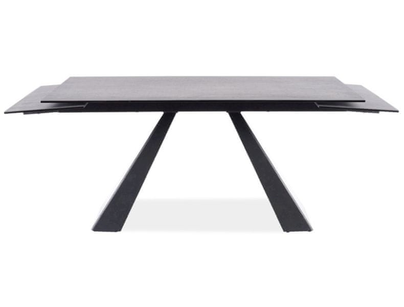 Veneti Rozkladací jedálenský stôl GEDEON 1 - 180x90, šedý mramor / matný čierny